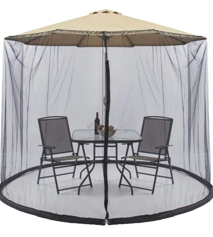 EuroGarden Coperture Per Esterno E Accessori|Zanzariera per ombrellone con zip 3x3 m
