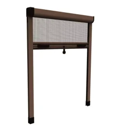 Tessile D'Arredo|Zanzariera verticale avvolgibile "roto" marrone 120x170 cm