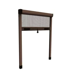 Tessile D'Arredo|Zanzariera verticale avvolgibile "roto" marrone 80x170 cm