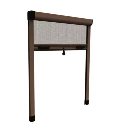 Tessile D'Arredo|Zanzariera verticale avvolgibile "roto" marrone 160x170 cm